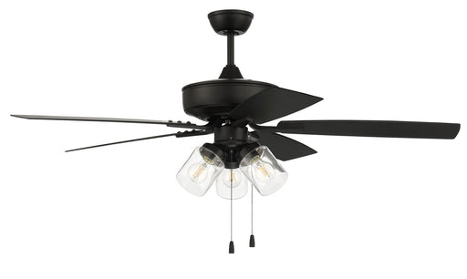 Outdoor Pro Plus 104 Clear 3 Light Kit 52" Outdoor Ceiling Fan in Flat Black