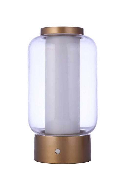 Rechargable LED Portable LED Table Lamp in Satin Brass