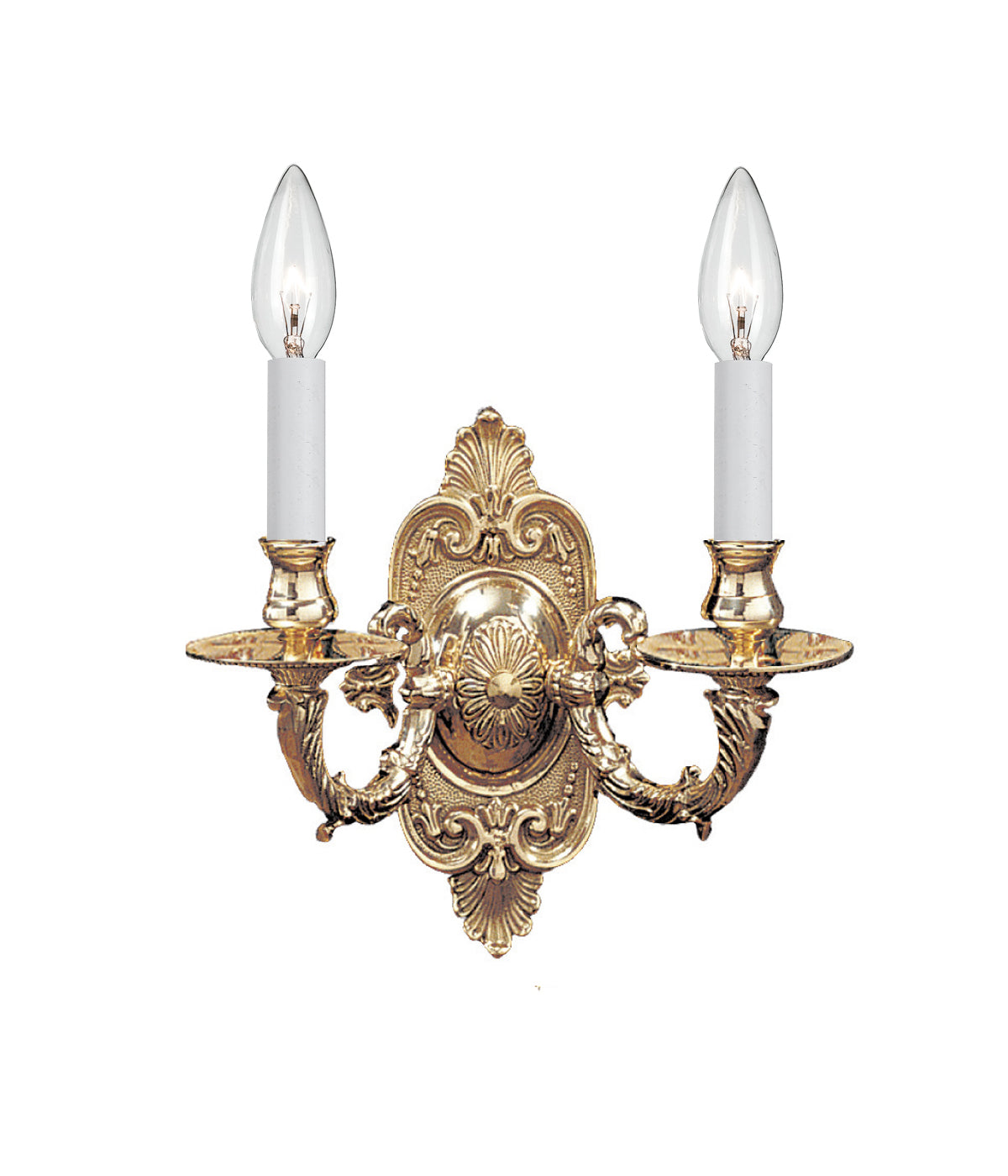 Cast Brass Wall Mount 2 Light Wall Mount in Polished Brass - Lamps Expo