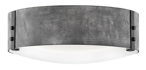 Sawyer Medium Flush Mount in Aged Zinc