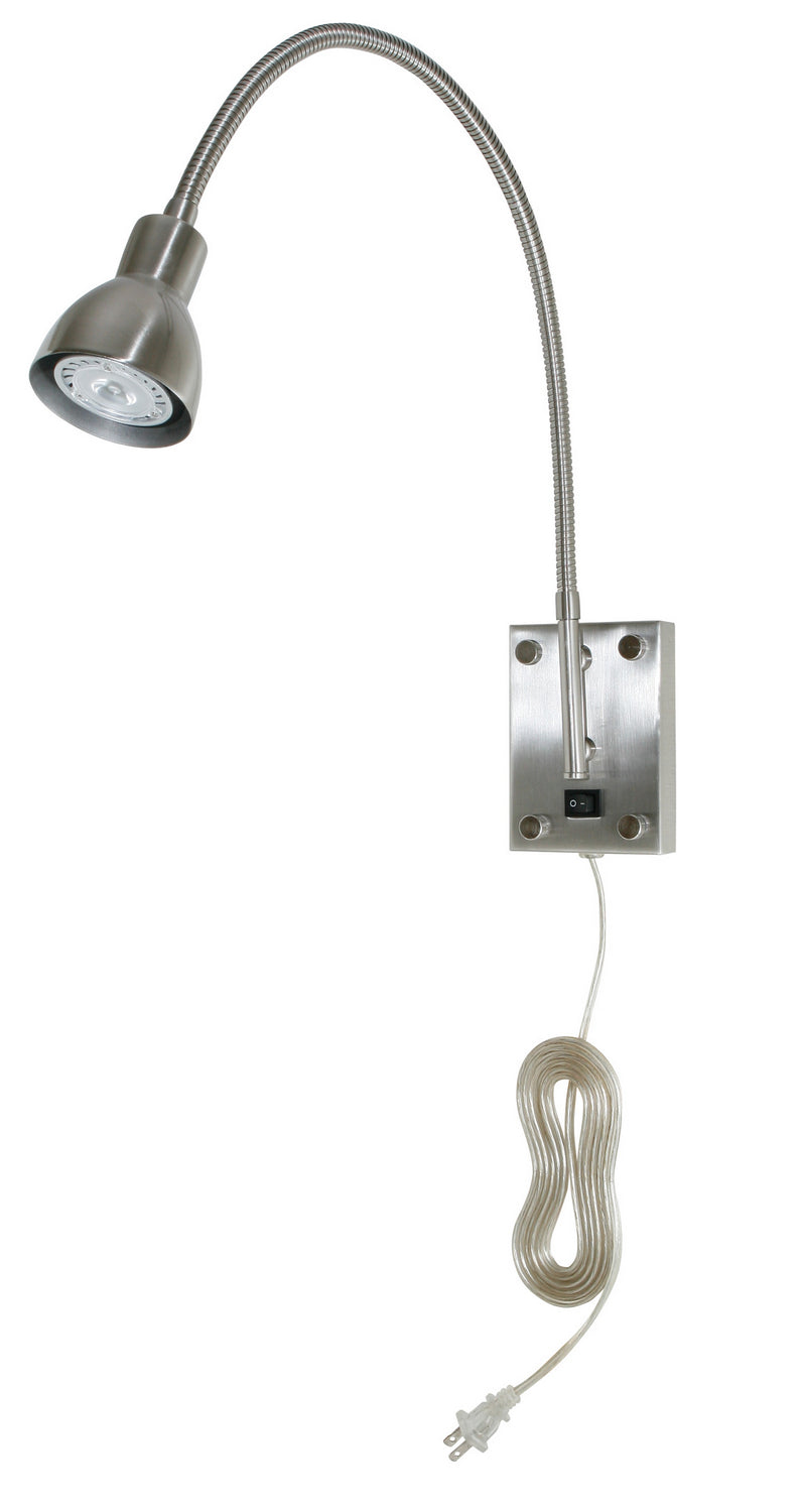 LED Gooseneck One Light Wall Lamp In Brushed Steel