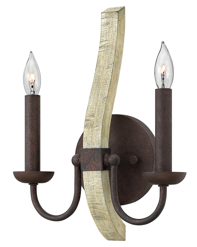 Middlefield Two Light Sconce in Iron Rust