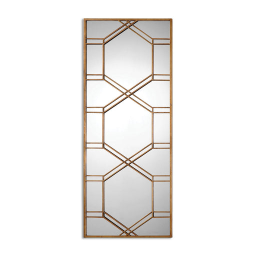 Uttermost's Kennis Gold Leaf Leaner Mirror Designed by Grace Feyock