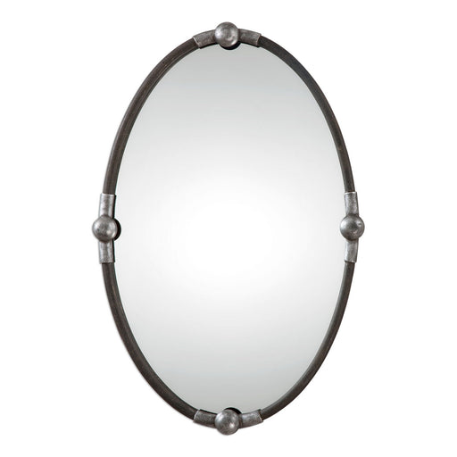 Uttermost's Carrick Black Oval Mirror Designed by Grace Feyock