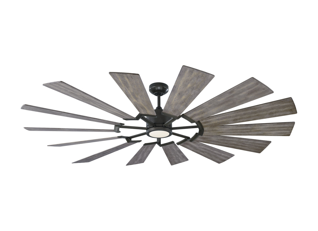 Prairie 72 Ceiling Fan in Aged Pewter with Light Grey Weathered Oak Blade