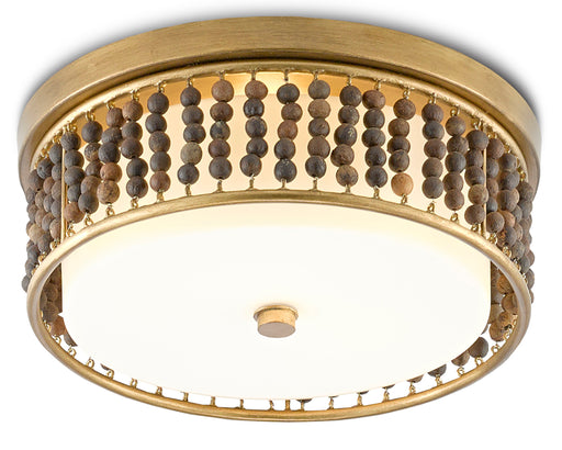 Ferber 2-Light Flush Mount in Brass & Natural - Lamps Expo